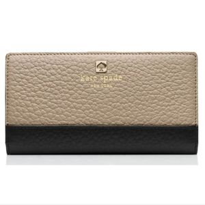 ♠️ Kate Spade Southport Avenue Stacy Wallet | Tan / Black | Medium